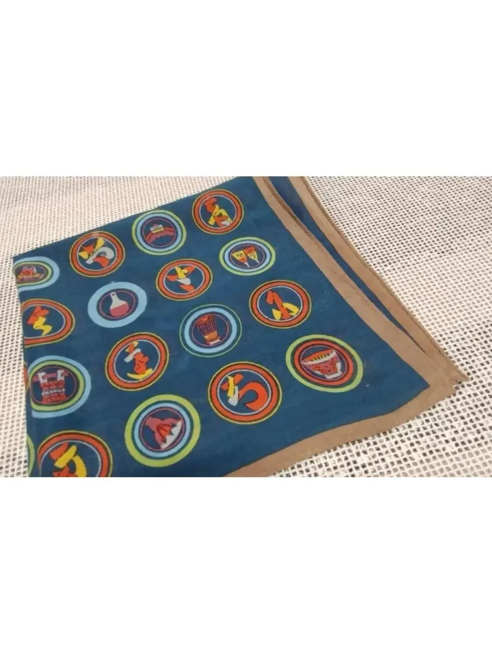 Vintage 1960s 70s Boys Girls Scouts Cotton Scarf Asian Tokens EXCHANGE STUDENT